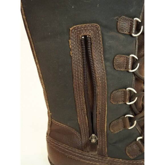 Ugg Tall Black Sheepskin Top Brown Leather Winter Duck Boots, Size 6 (US) - Picture 7 of 13